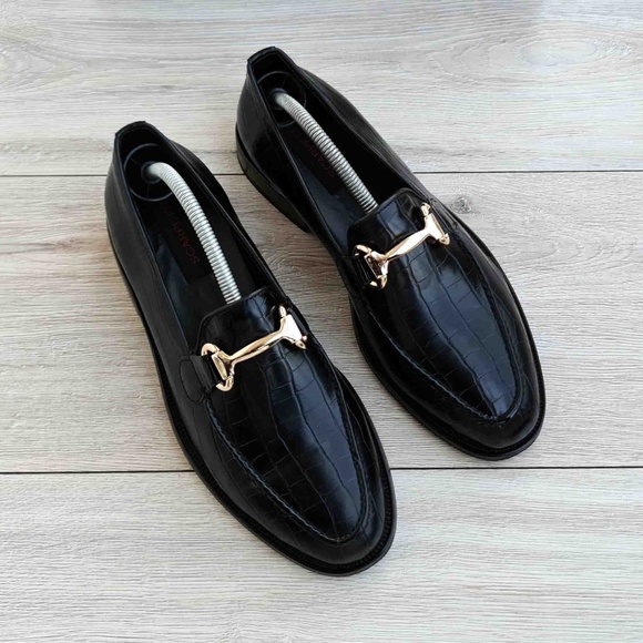Black Men\'s Genuine Leather Loafer main image 5